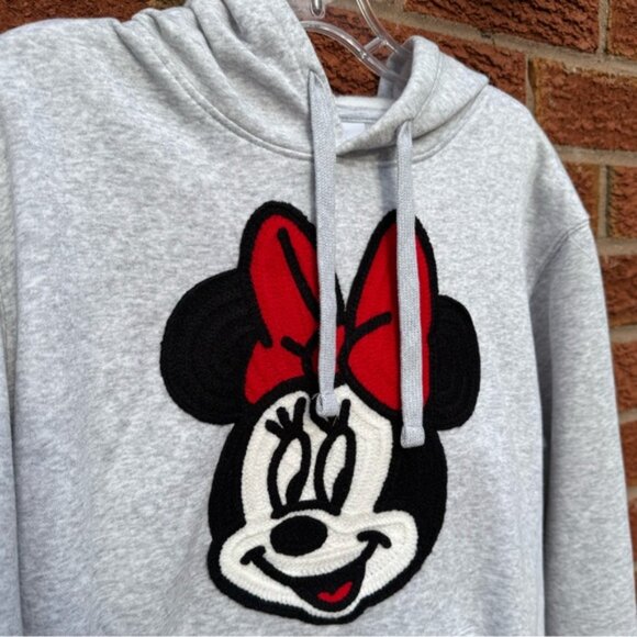 Disney Minnie Mouse Grey Stitched/Crocheted Hoodie- Size Small - Picture 4 of 9
